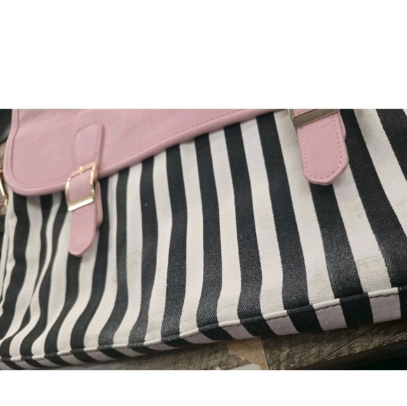 Pink and Black Striped Women's Bag LOVEVOOK - Picture 3 of 10